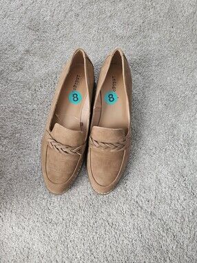 Indigo Braided Tan Brown Loafers Size 8